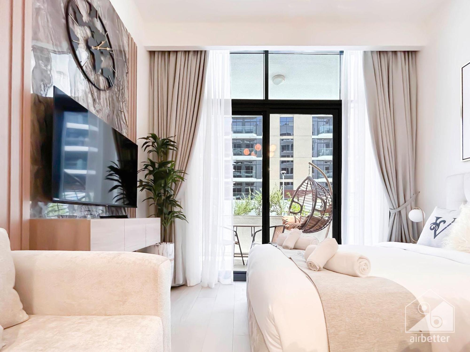 Charming Studio With Balcony In Azizi Riviera Dubaj Kültér fotó